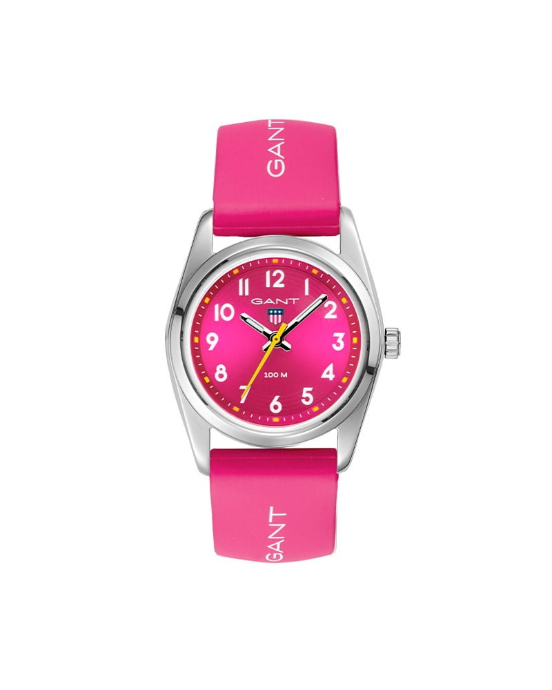 Gant Graduate barneklokke med mørk rosa silikon rem (28mm)