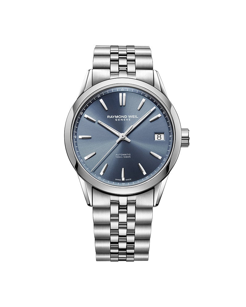 RW Freelancer Automatic herreklokke i stål med blå skive (40mm)