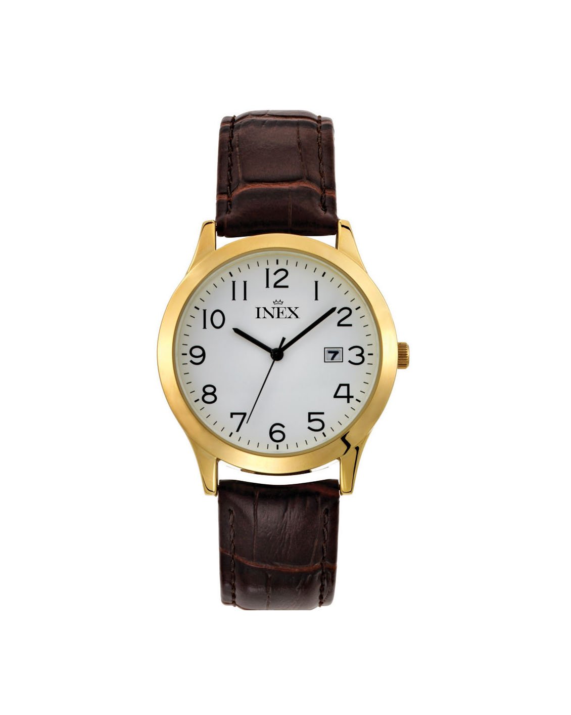 Inex herreklokke i gullfarget alloy (40mm)