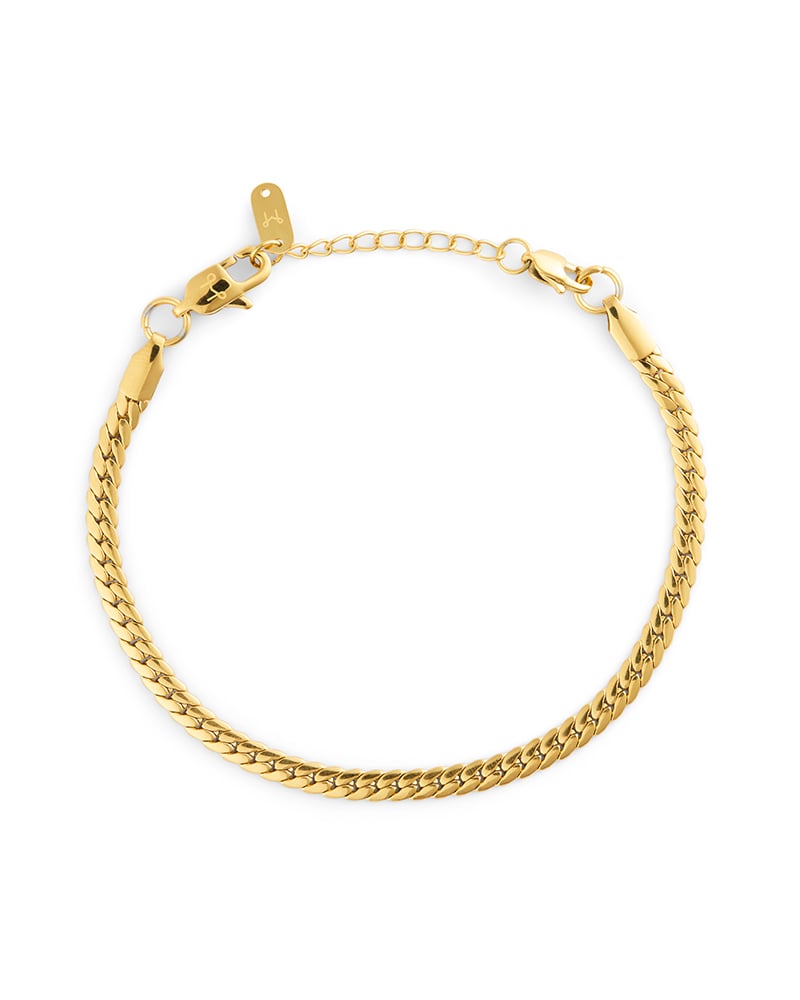 Mockberg Serpentine gullfarget armbånd i stål (medium)