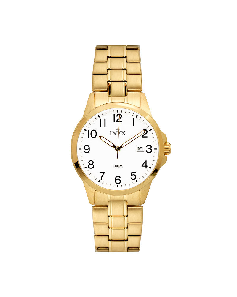 Dame Gullebelagt Stål / Hvit 29mm
