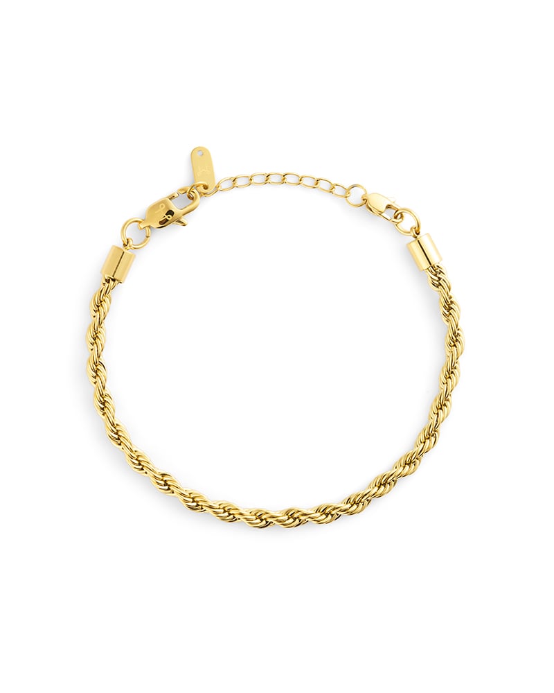 Mockberg Bold Rope gullfarget armbånd i stål (medium)