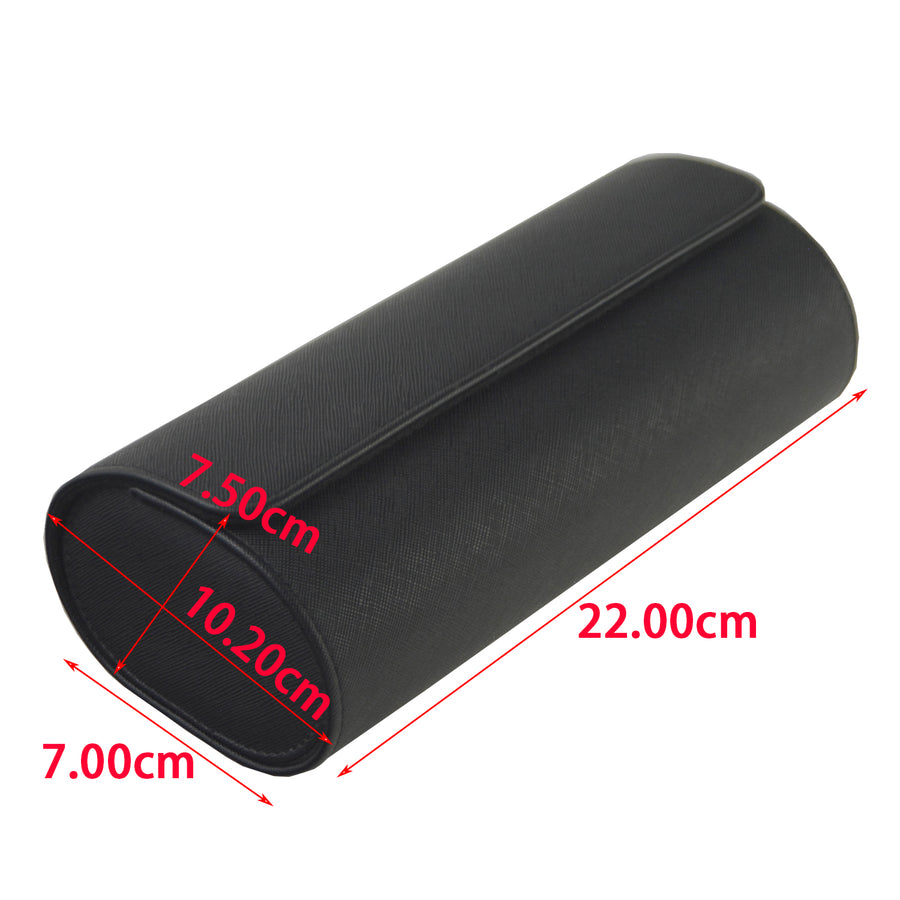 Klokkeboks Travel med 3 puter, sort kryssmønster