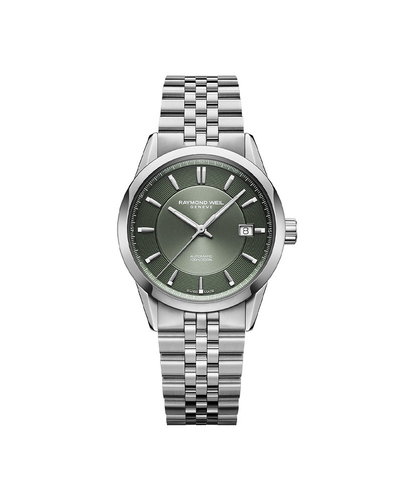 Freelancer Mens Automatic Stål / Grønn 38mm