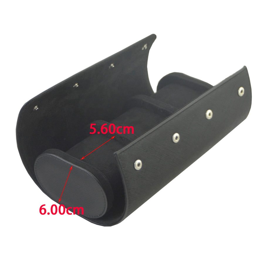 Klokkeboks Travel med 3 puter, sort kryssmønster