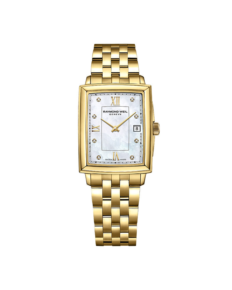 Toccata Lady Rectangular Diamond gullfarget / Hvit MOP (22x28mm)