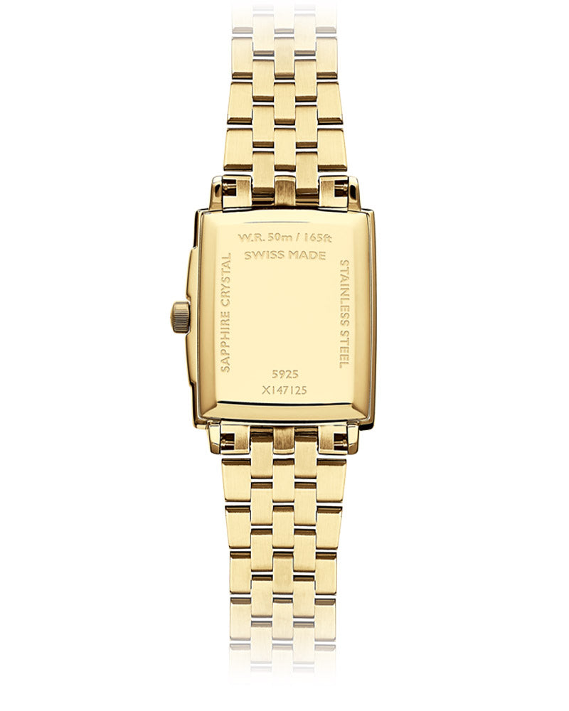 Toccata Lady Rectangular Diamond gullfarget / Hvit MOP (22x28mm)