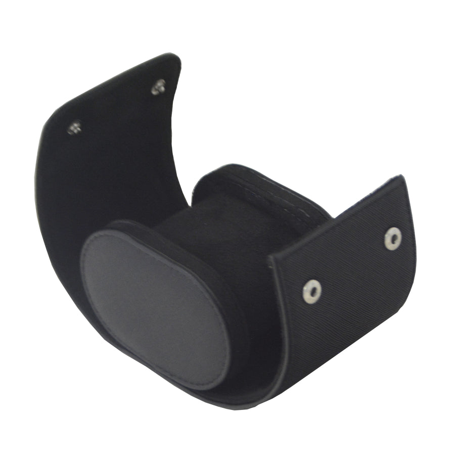 Klokkeboks Travel med 1 pute, sort kryssmønster