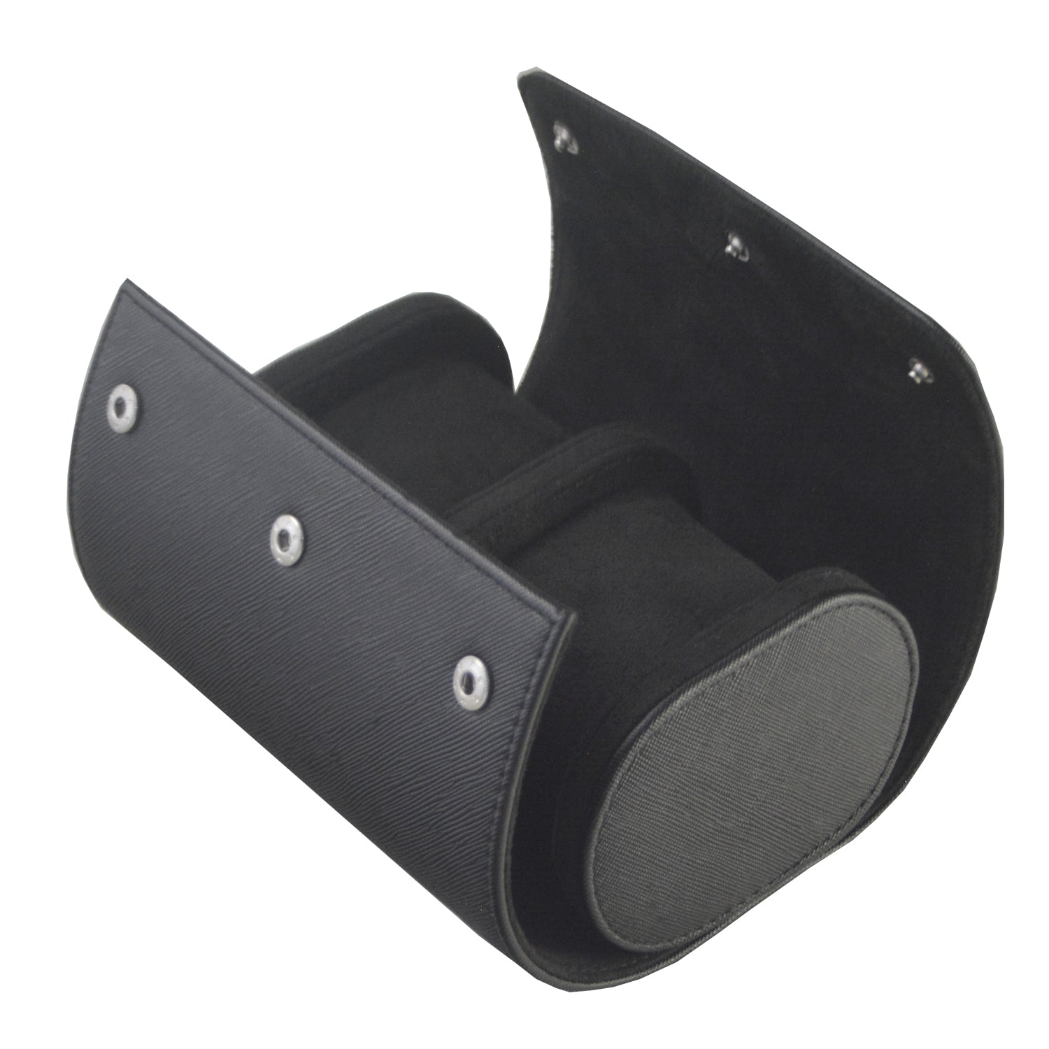 Klokkeboks Travel med 2 puter, sort kryssmønster