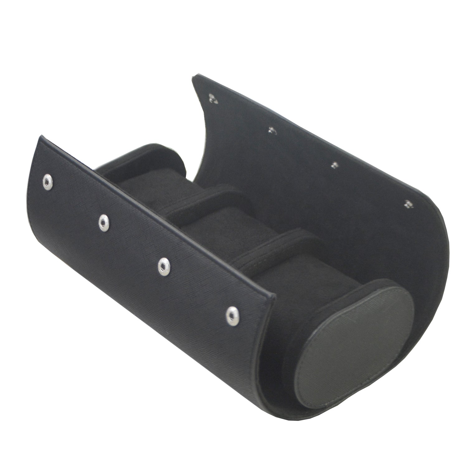 Klokkeboks Travel med 3 puter, sort kryssmønster