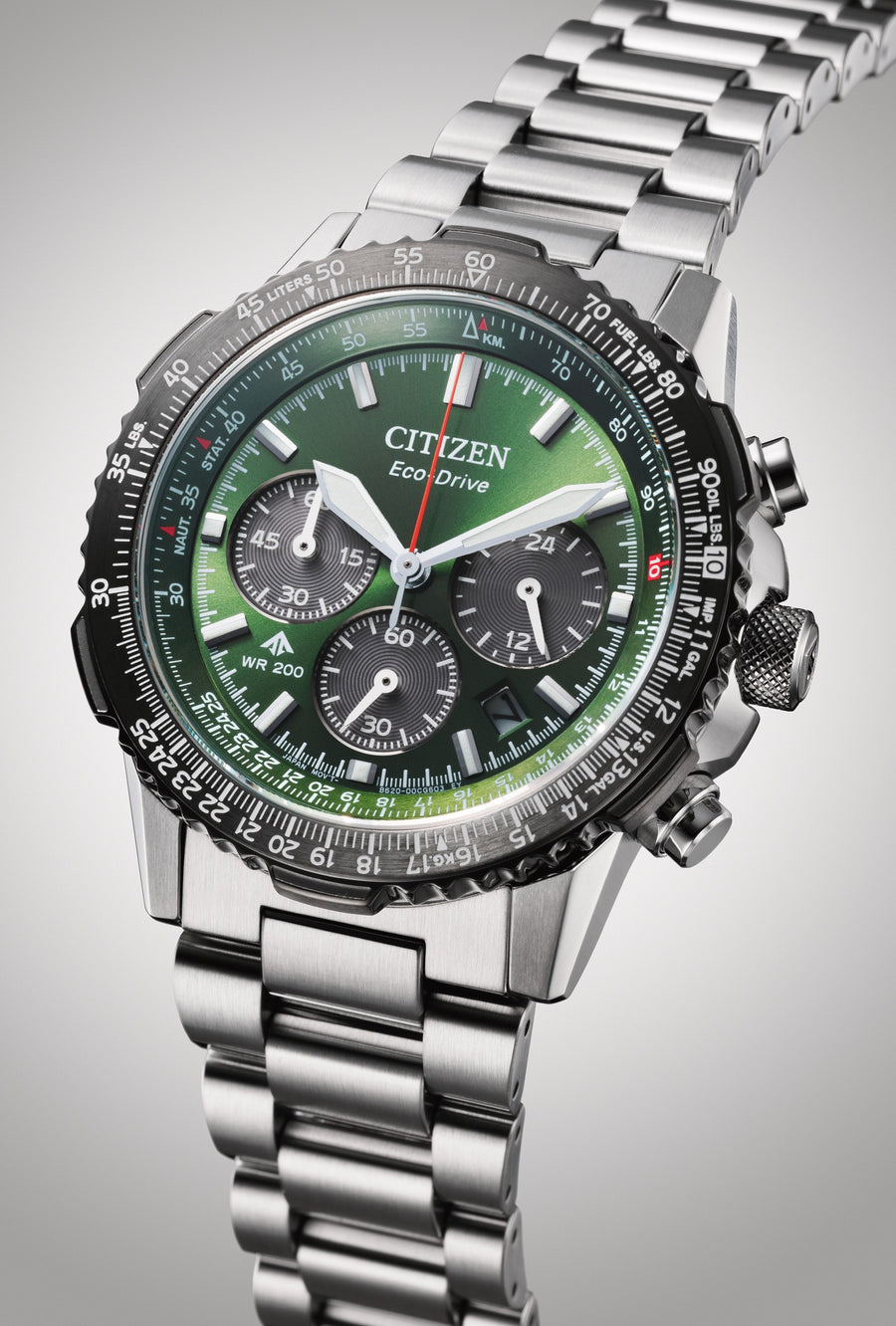Promaster Sky Eco-Drive Chrono Stål / Grønn 40mm