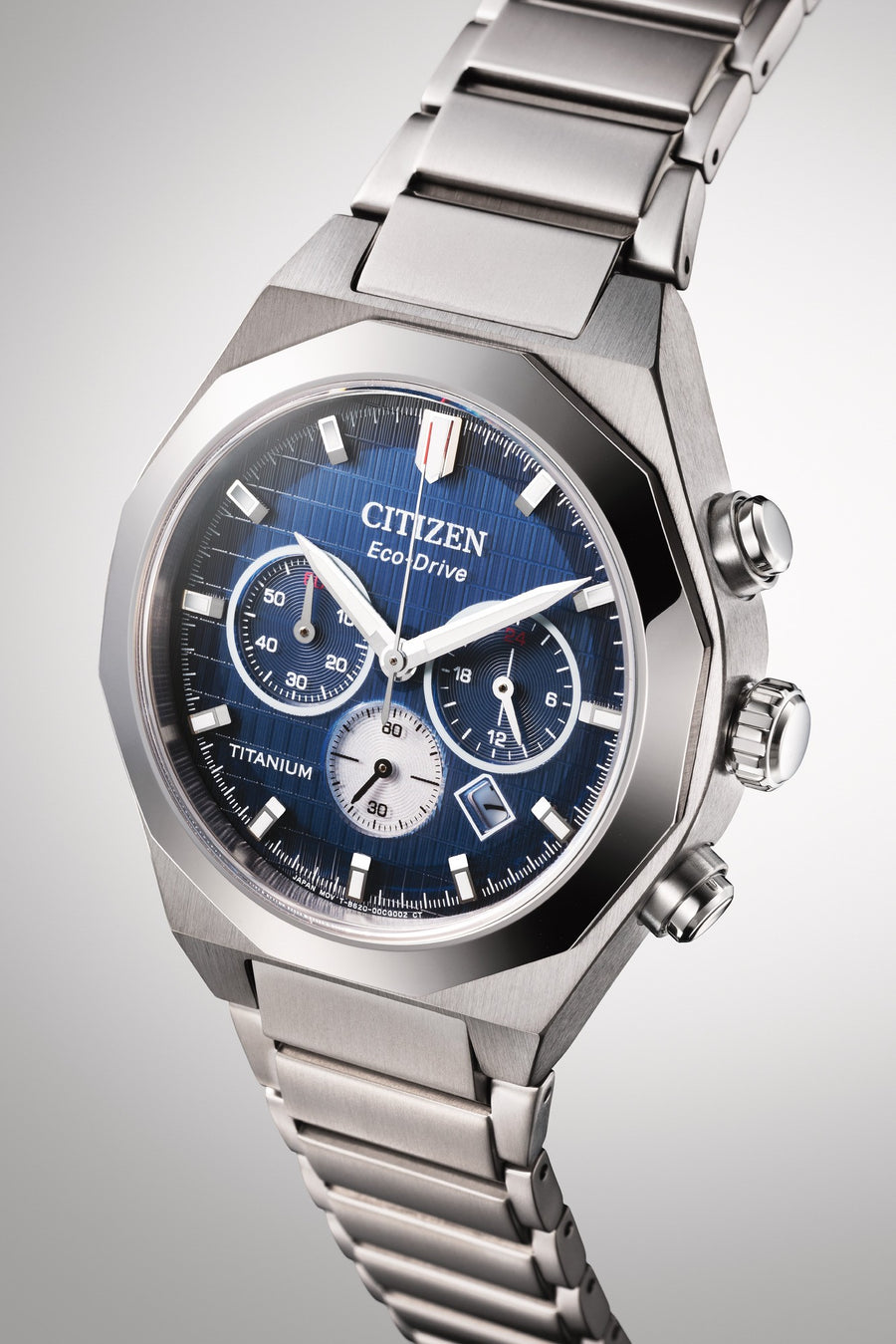 Titan Eco-Drive Sølvfarget / Blå 41mm