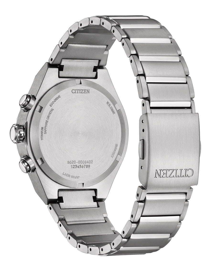 Titan Eco-Drive Sølvfarget / Grønn 41mm