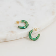 Glasier Earrings Gold / Green Small