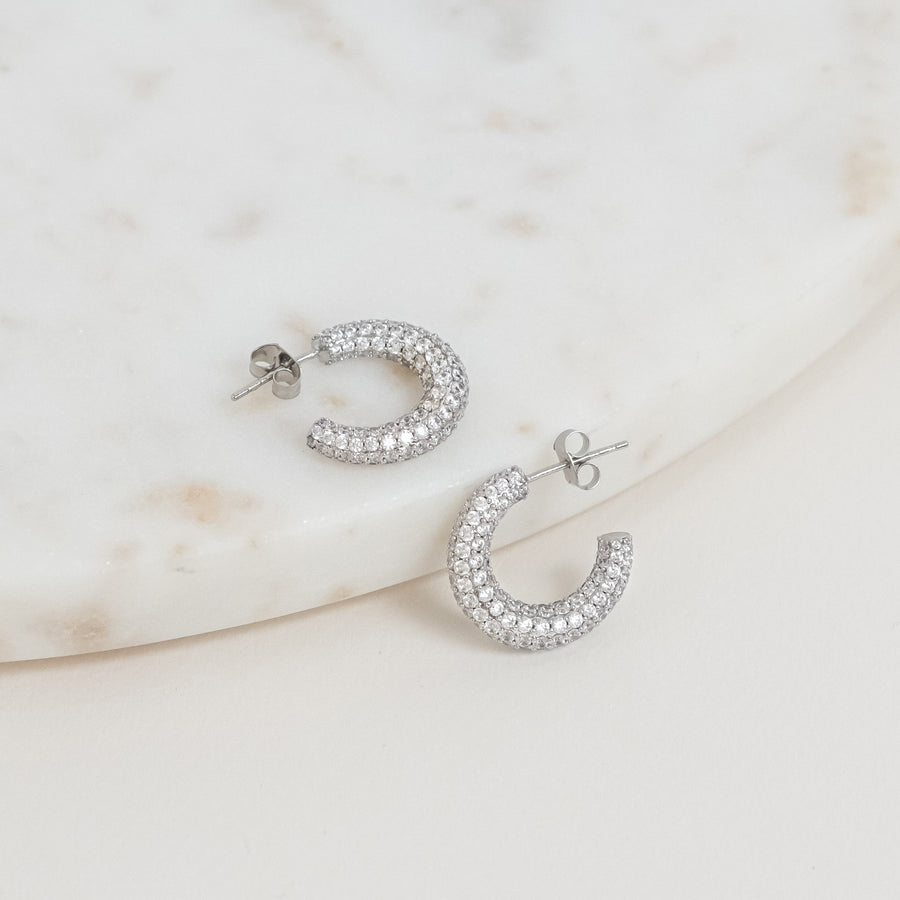 Glasier Earrings Silver / White Large