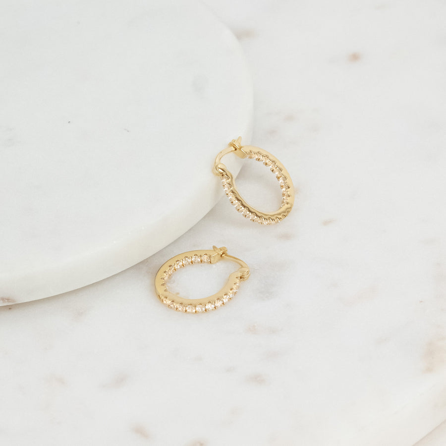 Lunar Earrings Gold / White Small