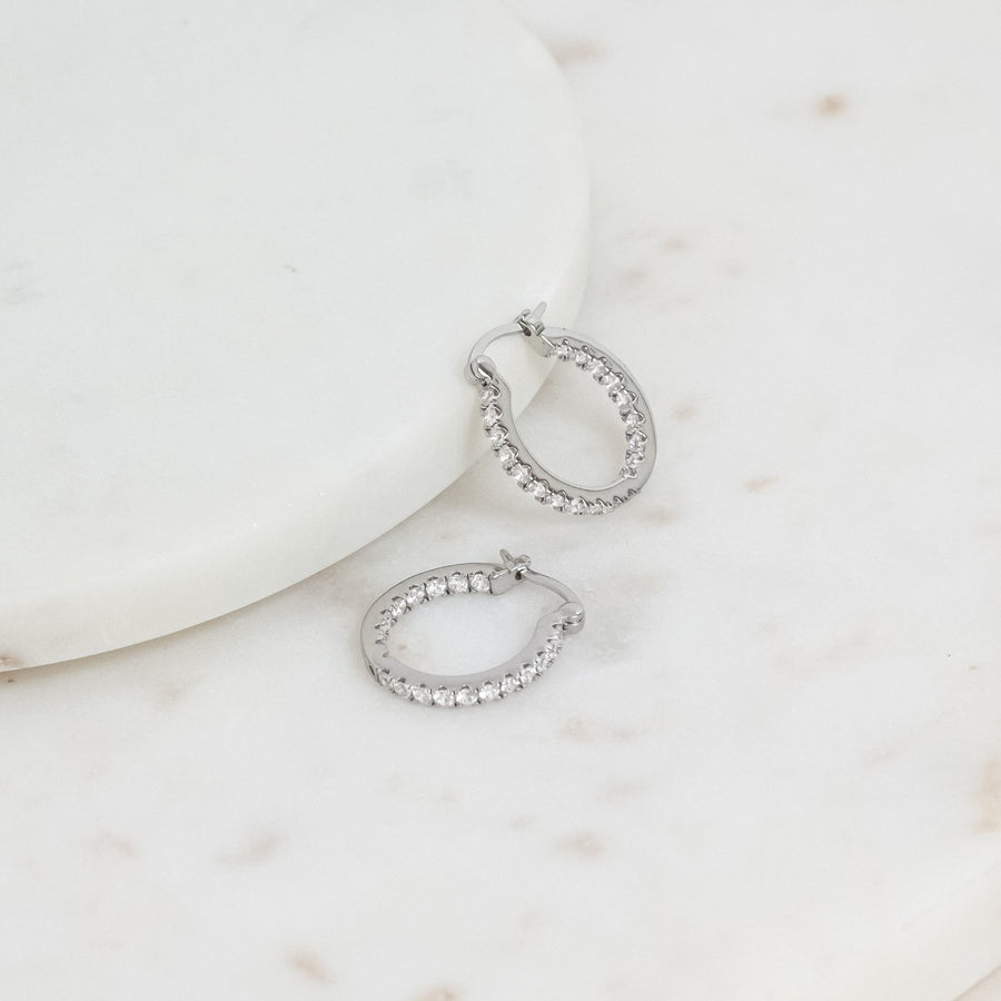 Lunar Earrings Silver / White Large