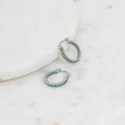 Lunar Earrings Silver / Green Small