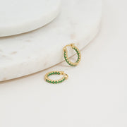 Lunar Earrings Gold / Green Large