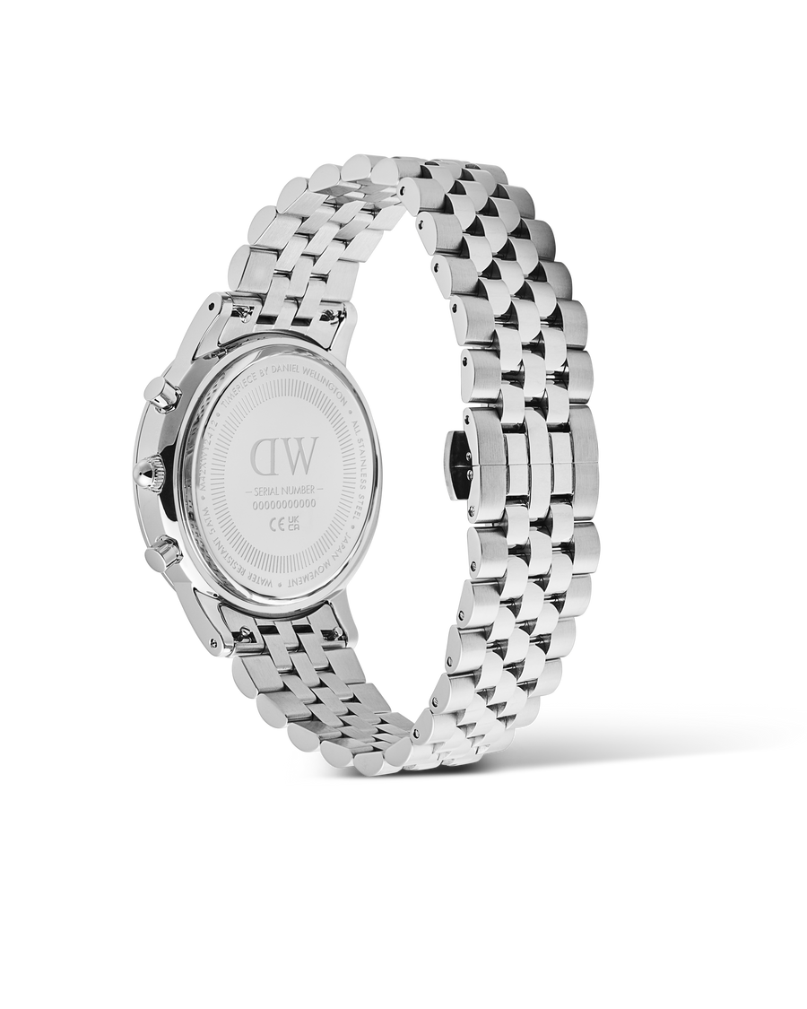 DW Iconic 42 Chronograph Arch 5-Link Stål / Off-white 42mm