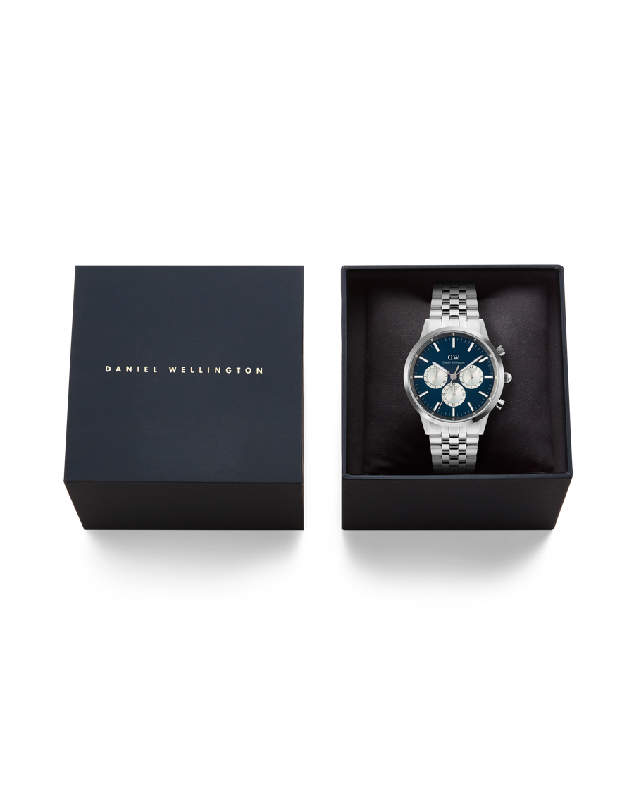 DW Iconic 42 Chronograph Arch 5-Link Stål / Blå 42mm