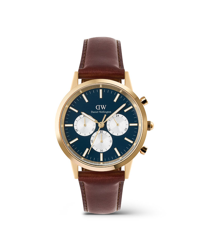 DW Iconic 42 Chronograph Brun / Blå 42mm