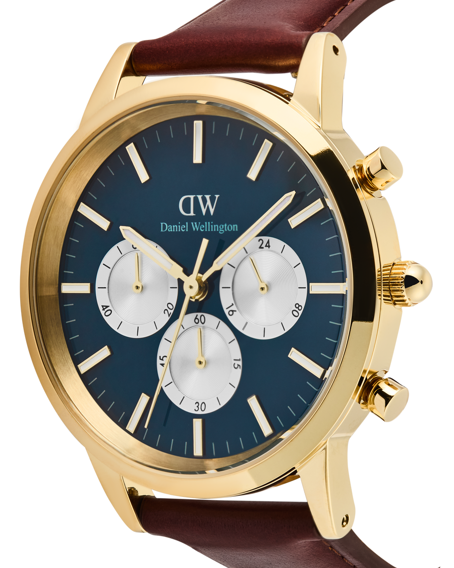 DW Iconic 42 Chronograph Brun / Blå 42mm