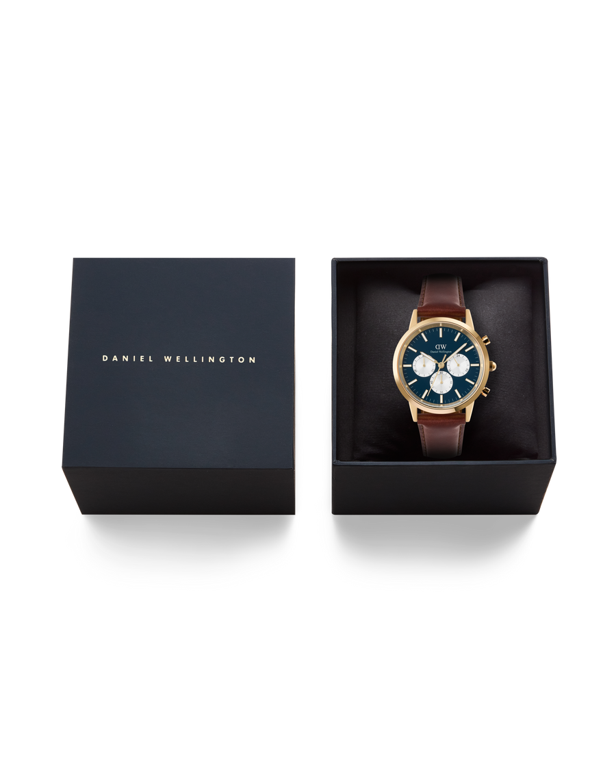 DW Iconic 42 Chronograph Brun / Blå 42mm