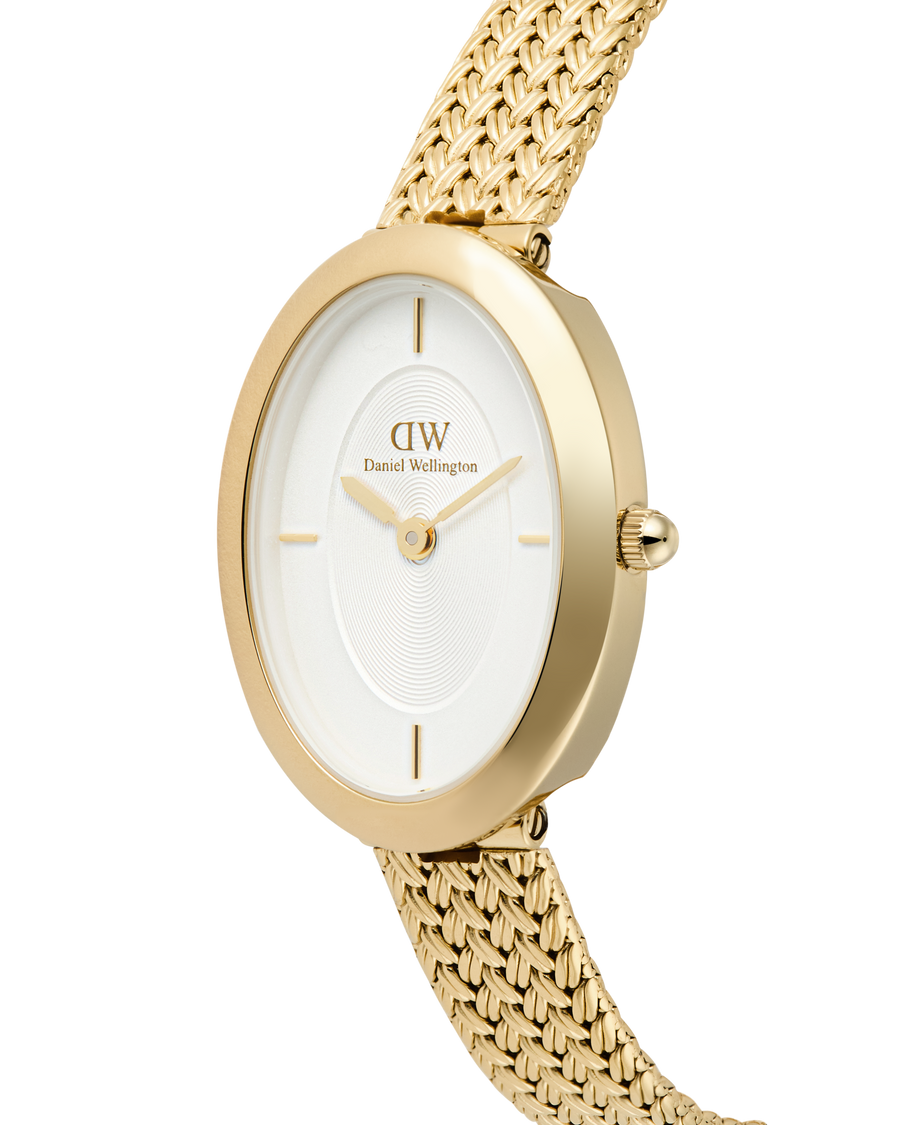 DW Juliette Braided Mesh Gullfarget / Hvit 20x26mm