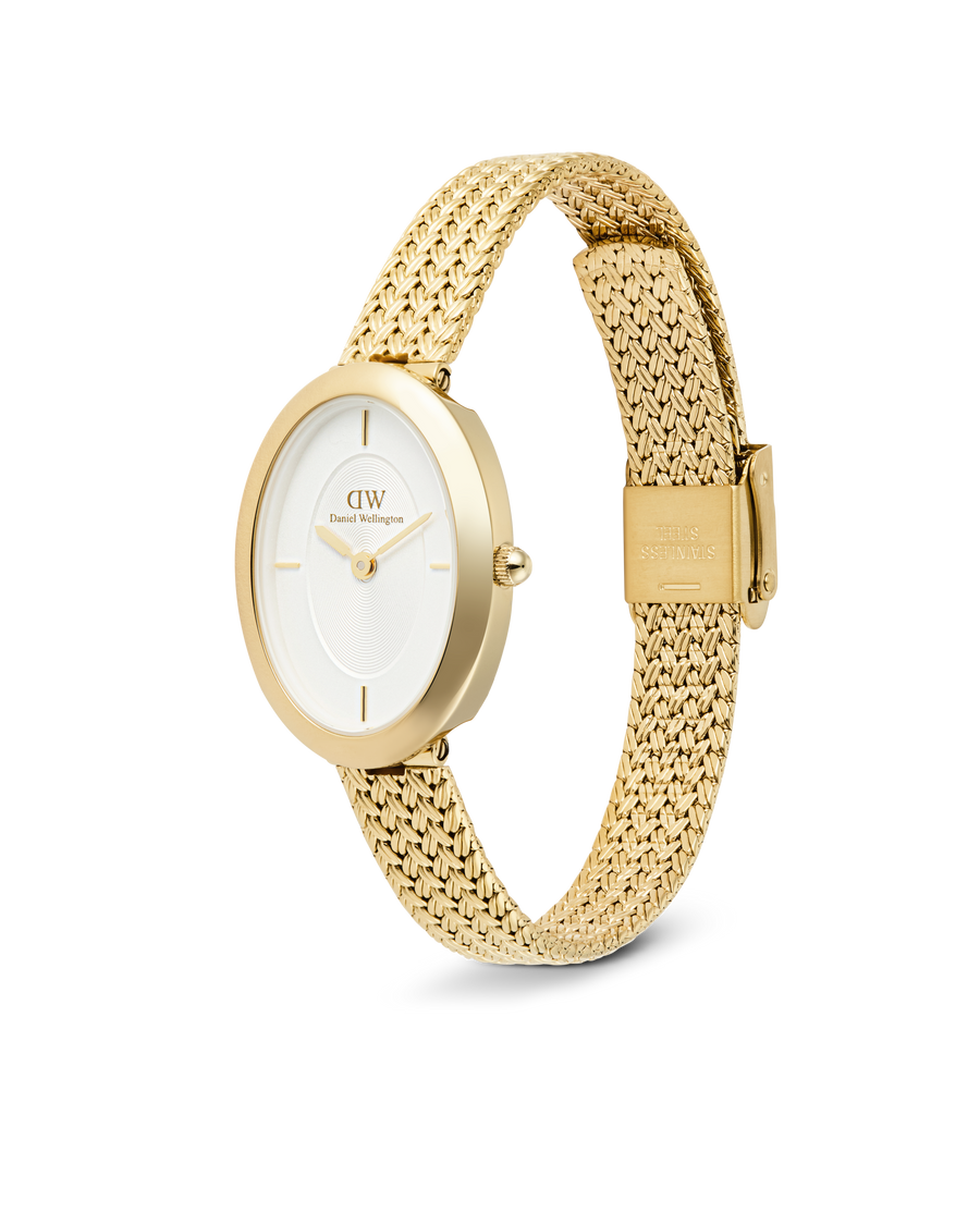 DW Juliette Braided Mesh Gullfarget / Hvit 20x26mm