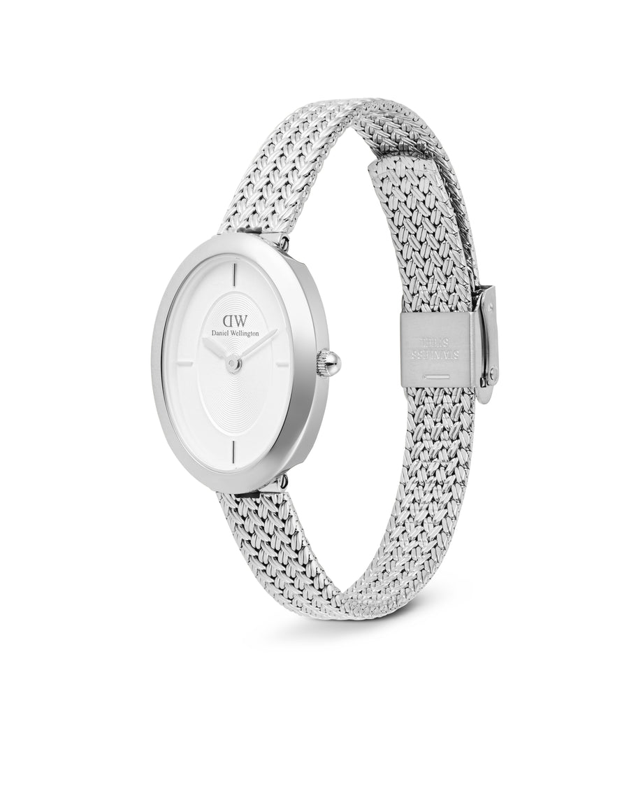 DW Juliette Braided Mesh Stål / Hvit 20x26mm