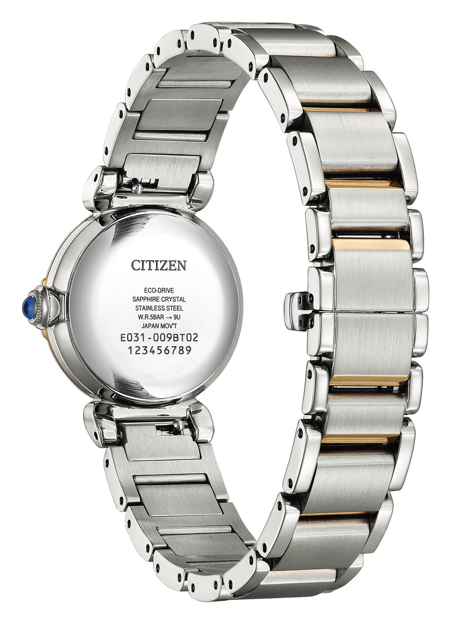 L Mae Lady Eco-Drive Tofarget stål / Perlemor 26 mm