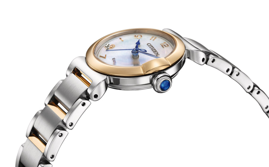 L Mae Lady Eco-Drive Tofarget stål / Perlemor 26 mm