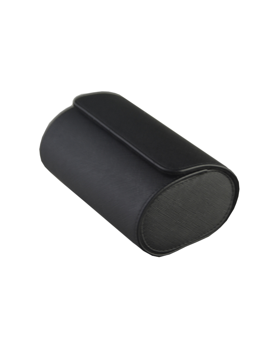 Klokkeboks Travel med 2 puter, sort kryssmønster