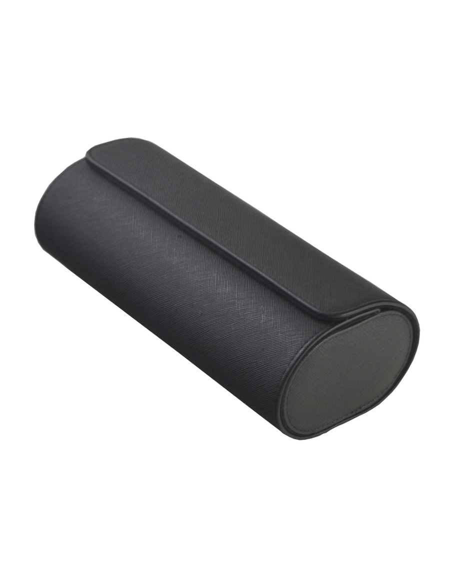 Klokkeboks Travel med 3 puter, sort kryssmønster