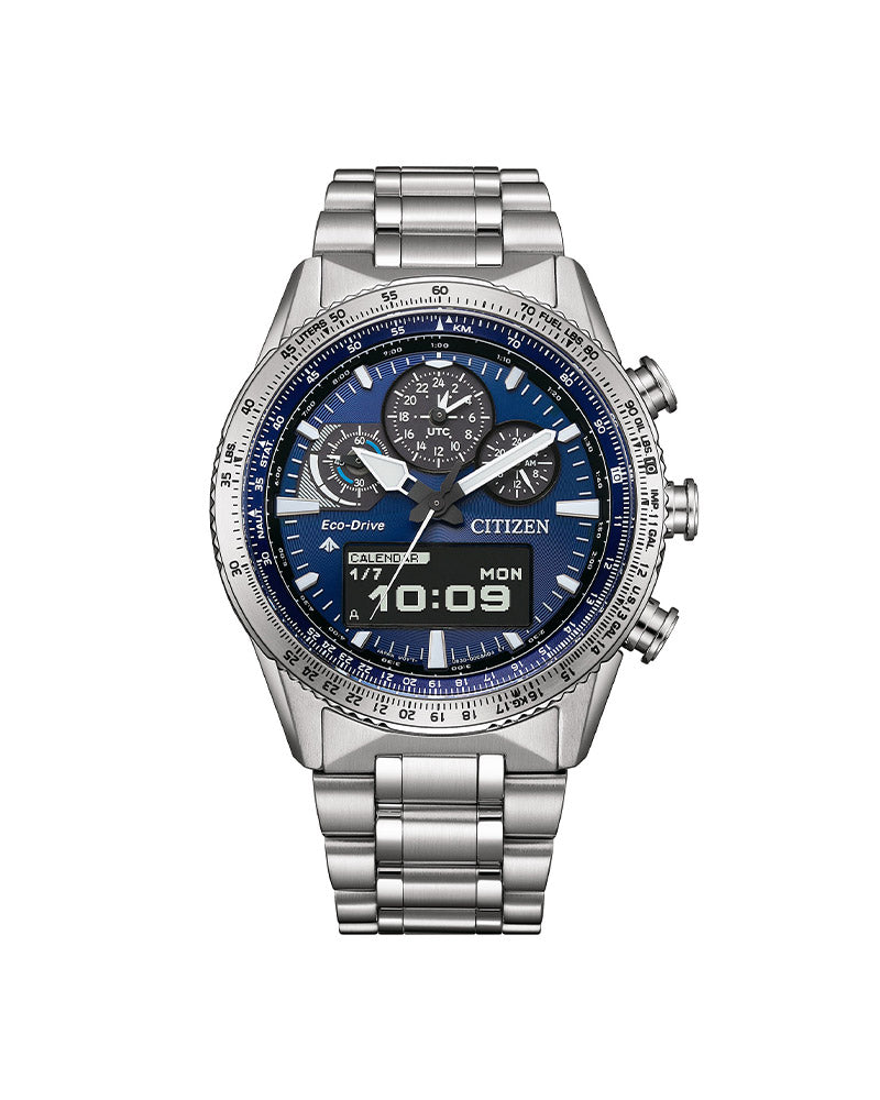 CITIZEN SS ECO-DRIVE PROMAS. CHRONO BLÅ SKIVE Ø43MM