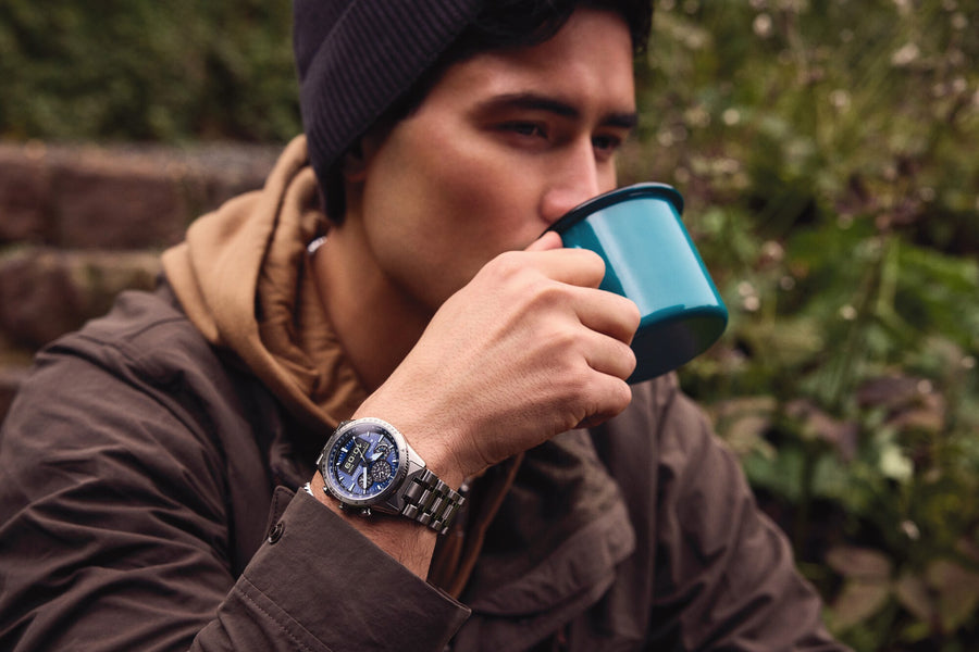 CITIZEN SS ECO-DRIVE PROMAS. CHRONO BLÅ SKIVE Ø43MM