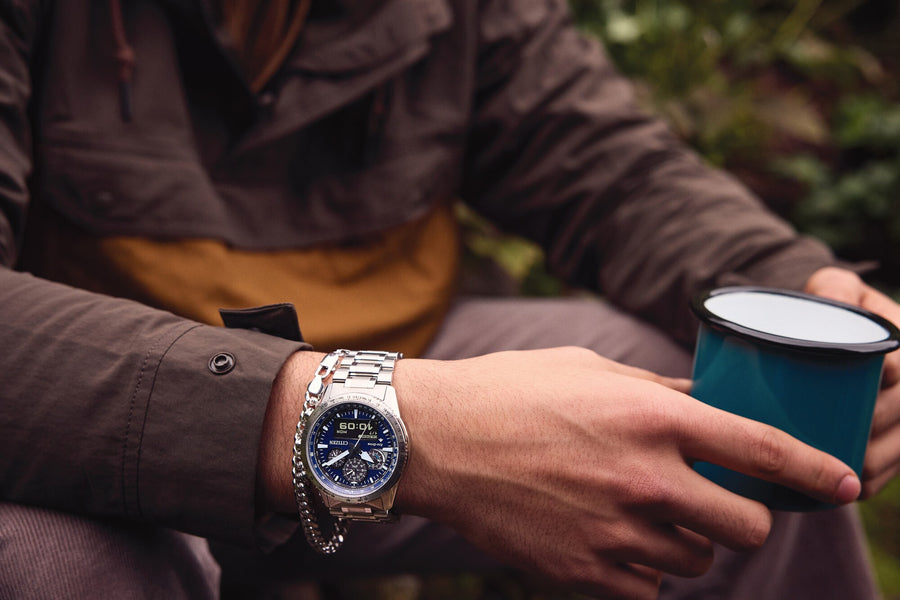 CITIZEN SS ECO-DRIVE PROMAS. CHRONO BLÅ SKIVE Ø43MM