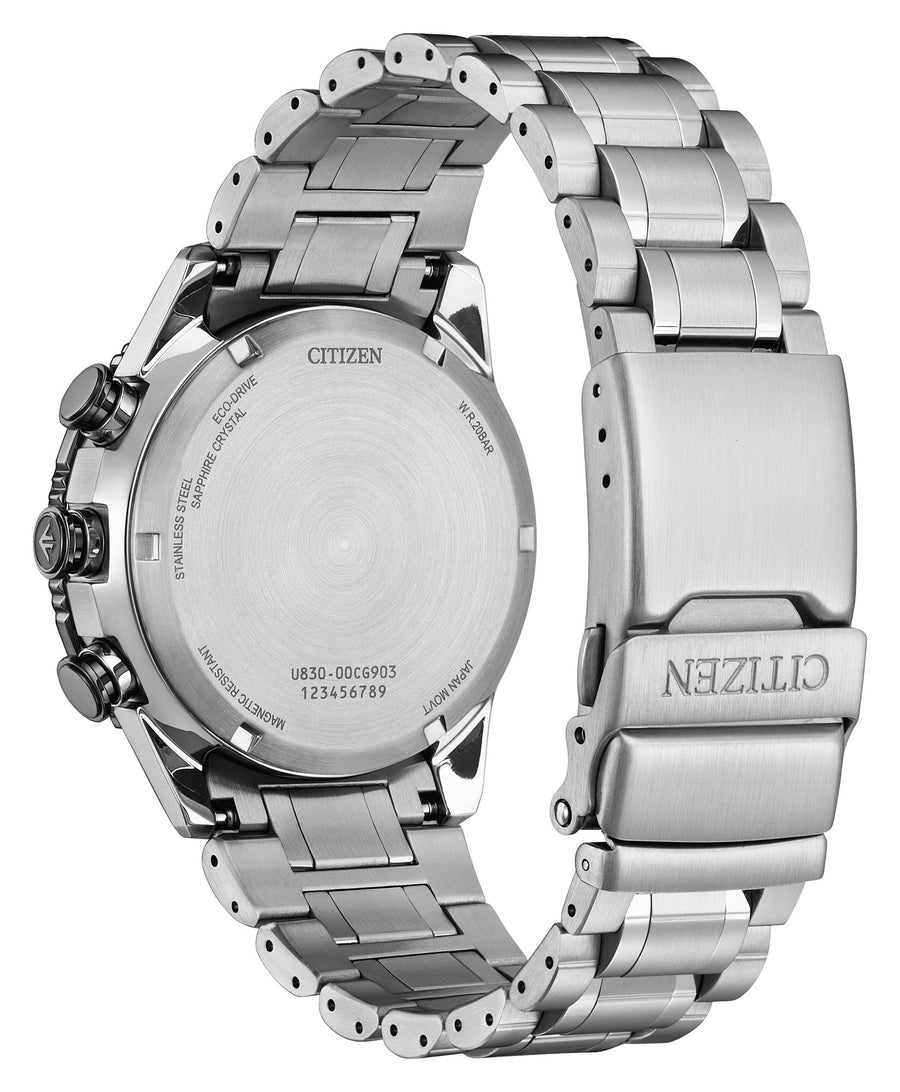 CITIZEN SS ECO-DRIVE PROMAS. CHRONO M/L GRÅ SKIVE Ø43MM