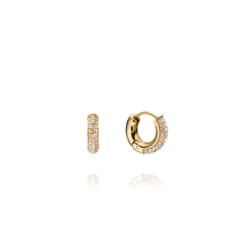 Pavé Everyday Small Gullfarget Hoops