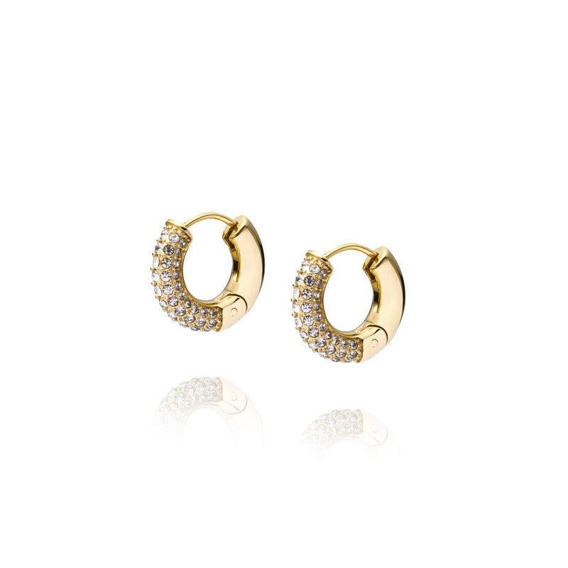 Pavé Everyday Medium Gullfarget Hoops