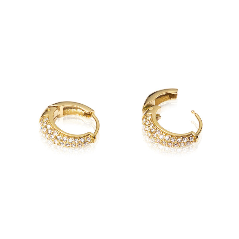 Pavé Precious Mini Gullfarget Hoops