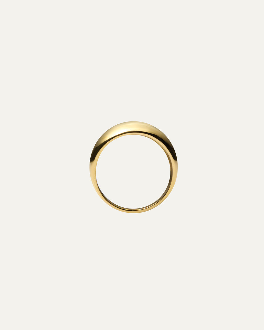Deco Ribbed Gold Ring #54
