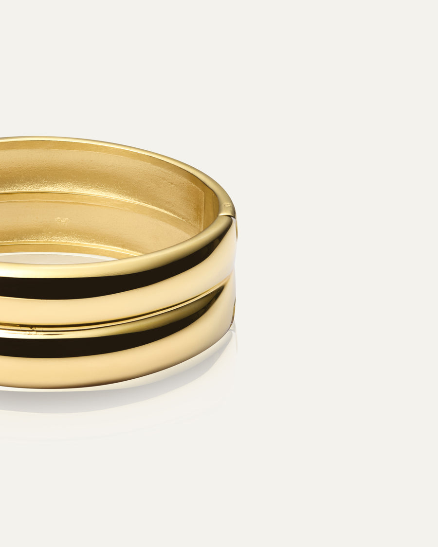 Rebel Double Gold Bangle - Medium