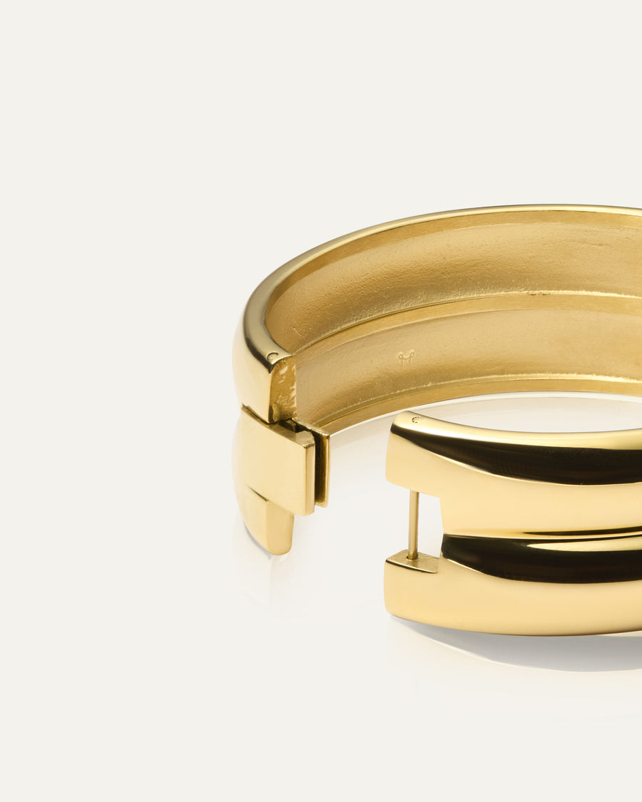 Rebel Double Gold Bangle - Large