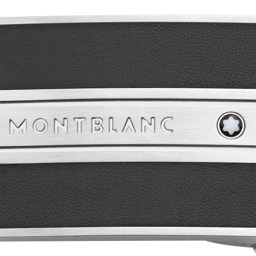 Vendbart skinnbelte, Sort / Brun, 30 mm