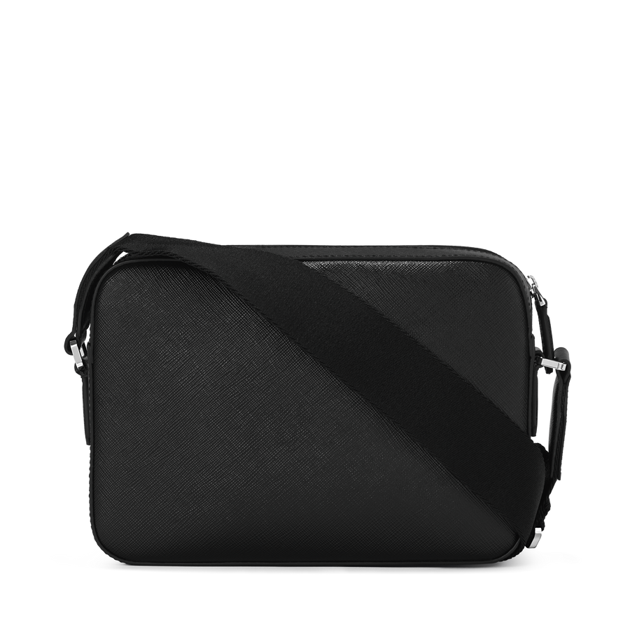 Sartorial Zip Top Messenger Bag, Sort