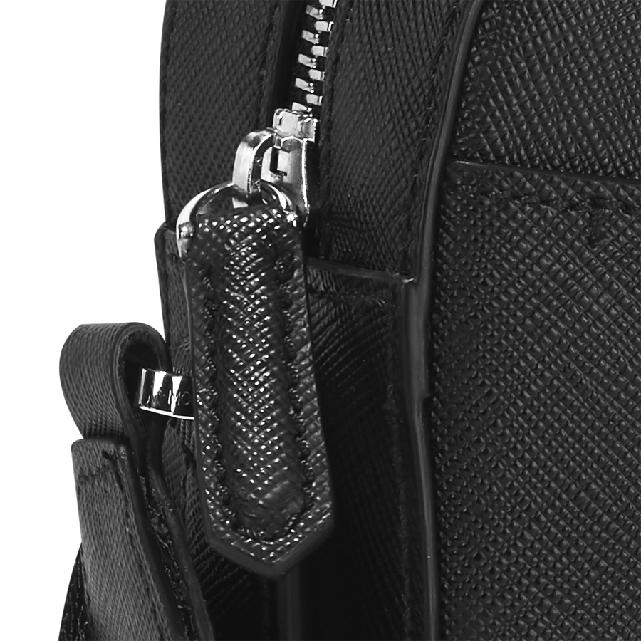 Sartorial Zip Top Messenger Bag, Sort