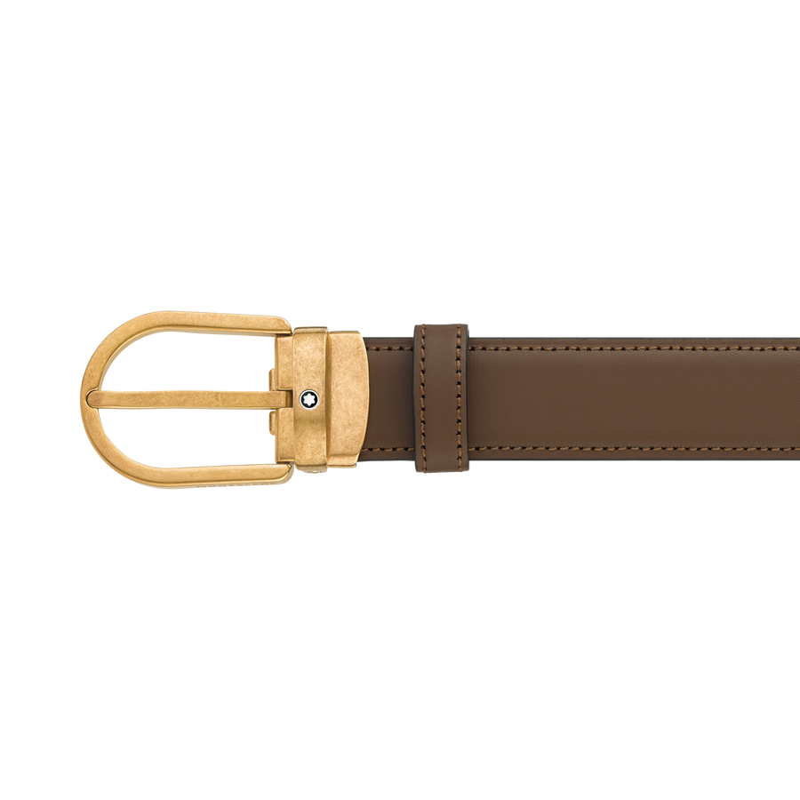 Horseshoe Buckle Brown 30mm Leather Belt