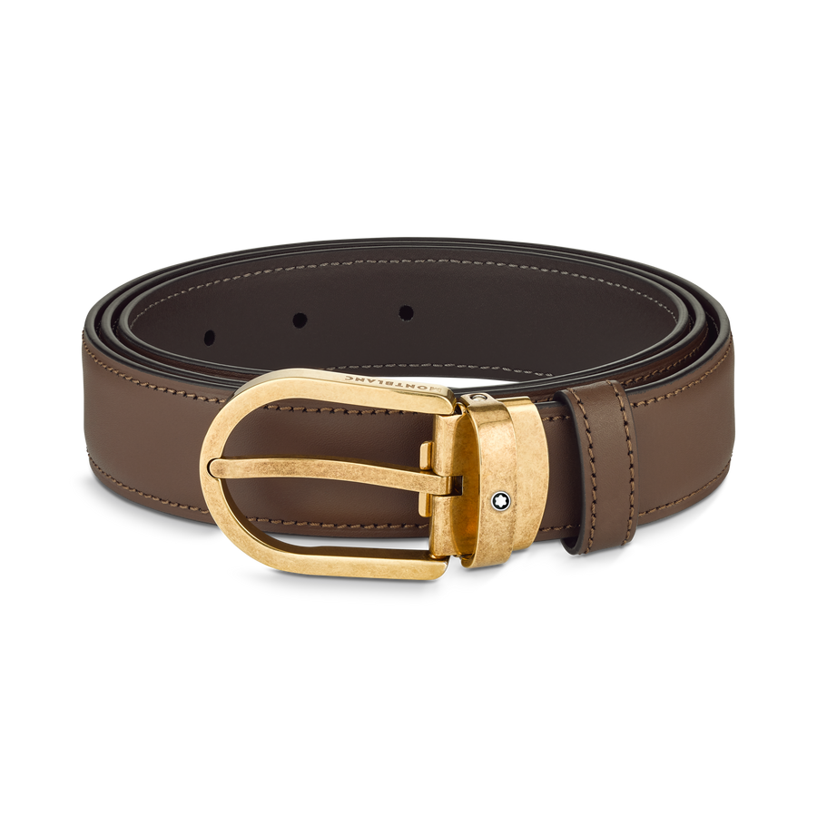Horseshoe Buckle Brown 30mm Leather Belt